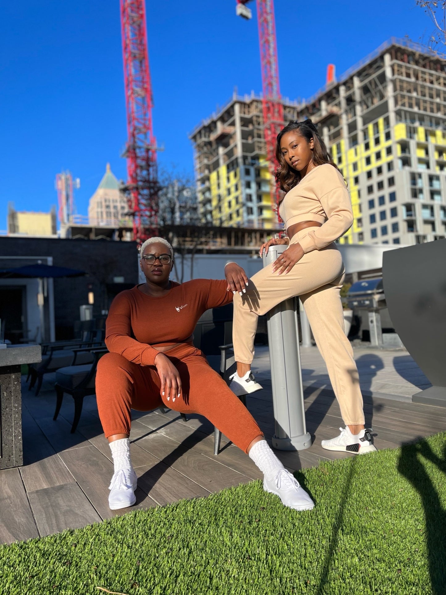 Neutral Ribbed Sweatpants