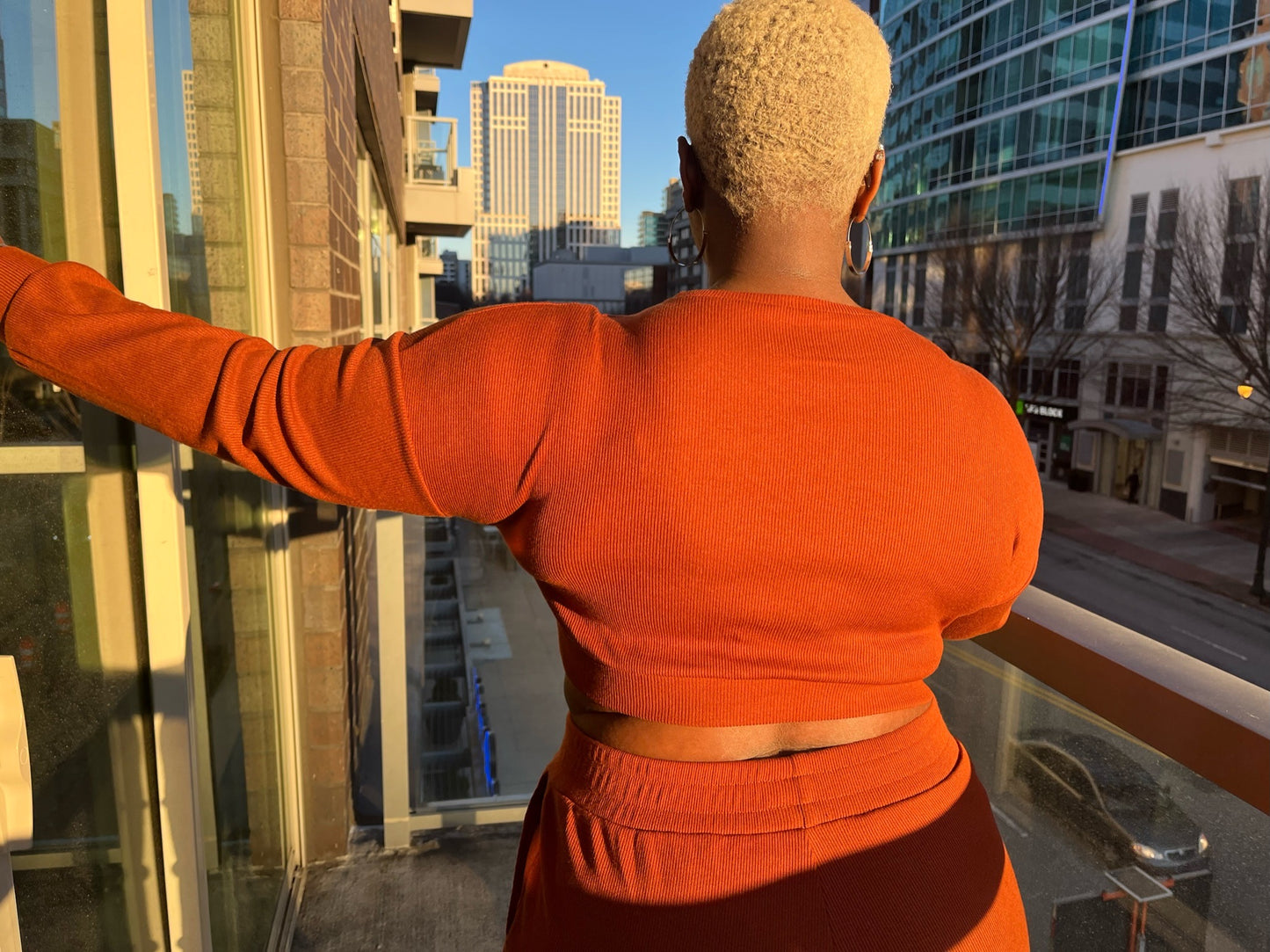 Neutral Long Sleeve Ribbed Crop Top